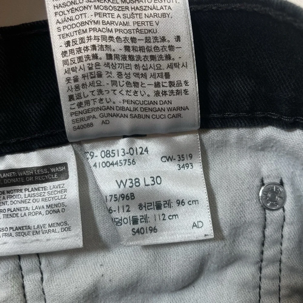 Levi's 513 Jeans 38x29 Black Stretch Denim Classic Cowboy‎ USA Ranch (Tag 38x30)